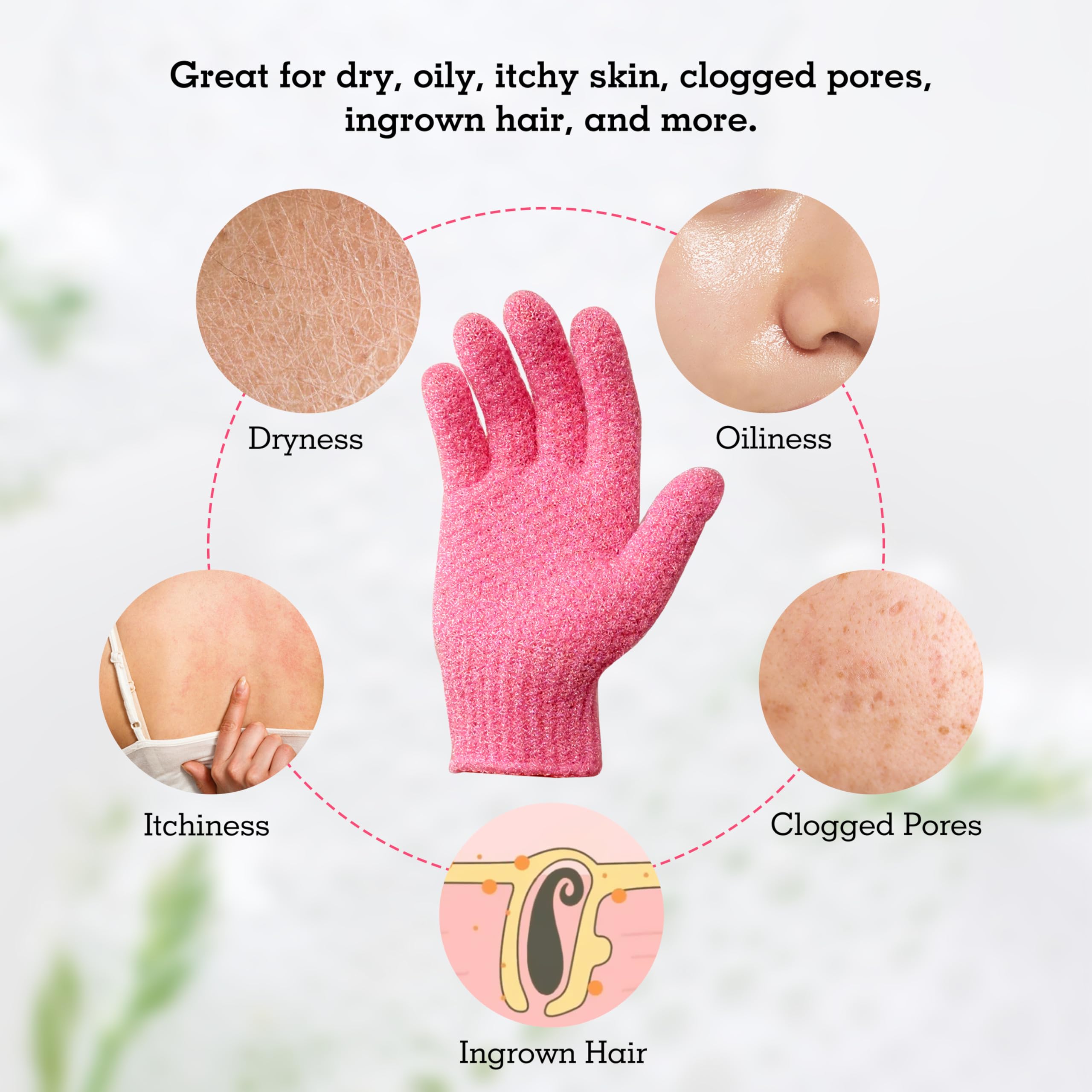 Evridwear guante exfoliante ideal para piel seca o propensa a irritación