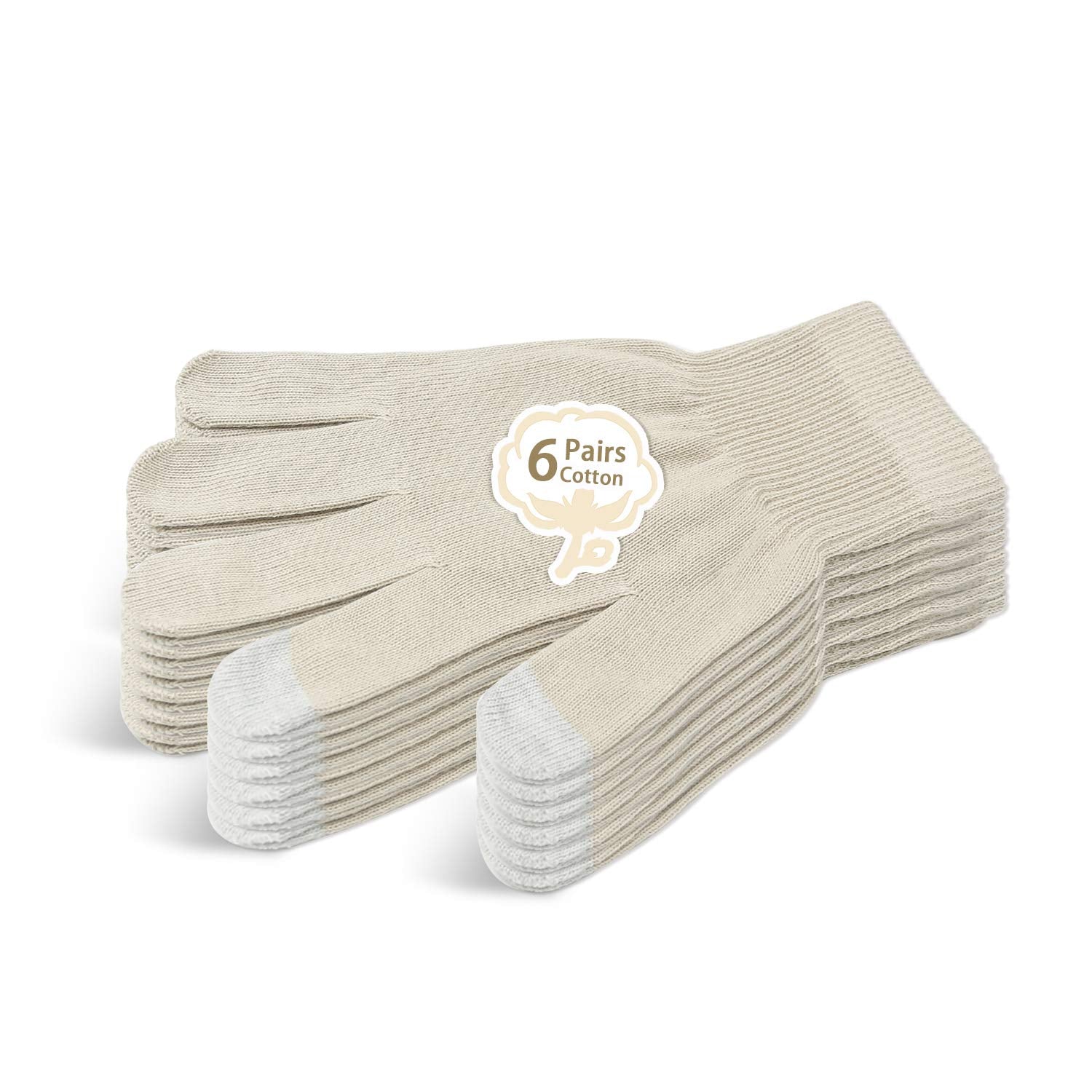 Guantes Evridwear de algodón hidratantes con dedos táctiles para usar el teléfono.