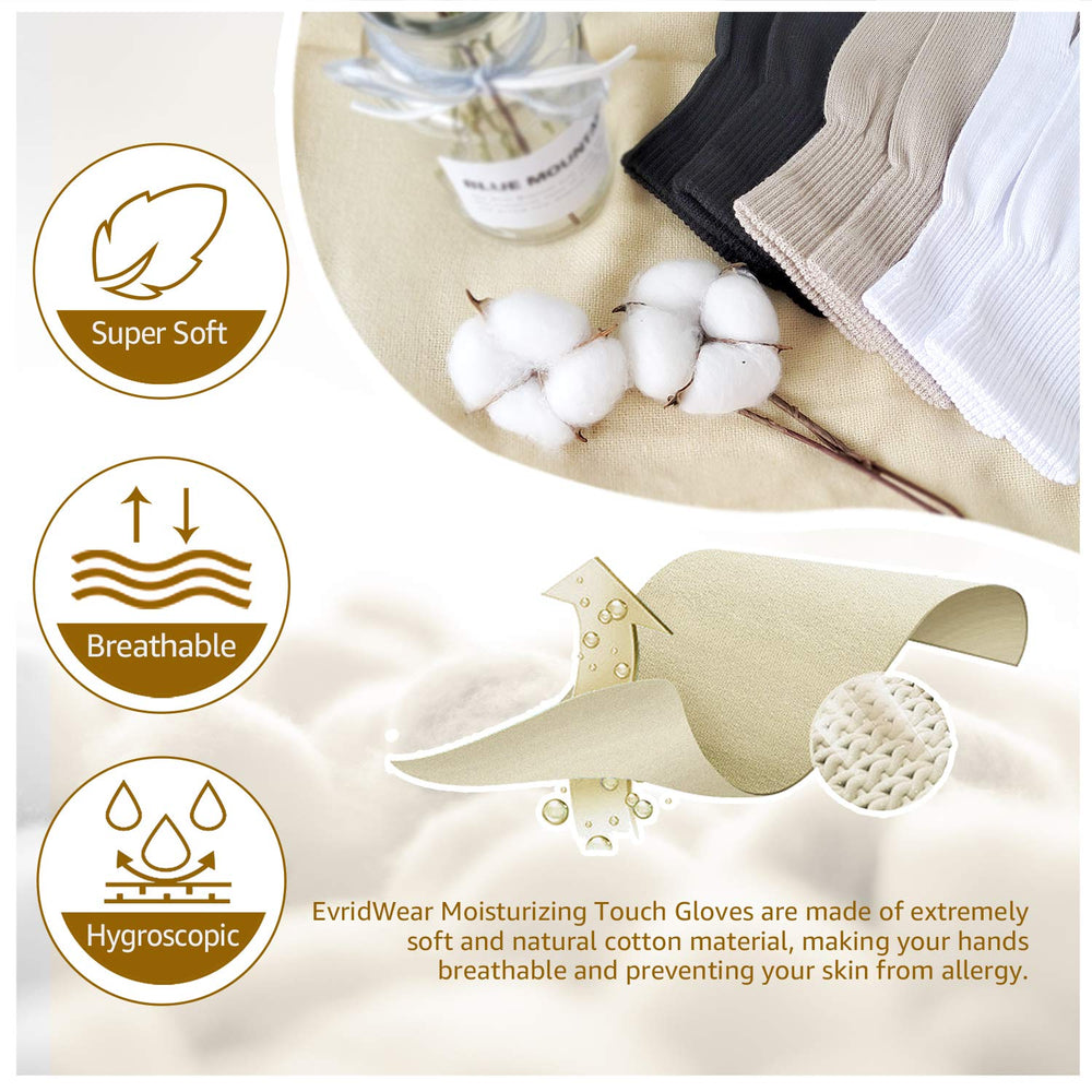 Guantes Evridwear de algodón sin costuras para mayor comodidad diaria.