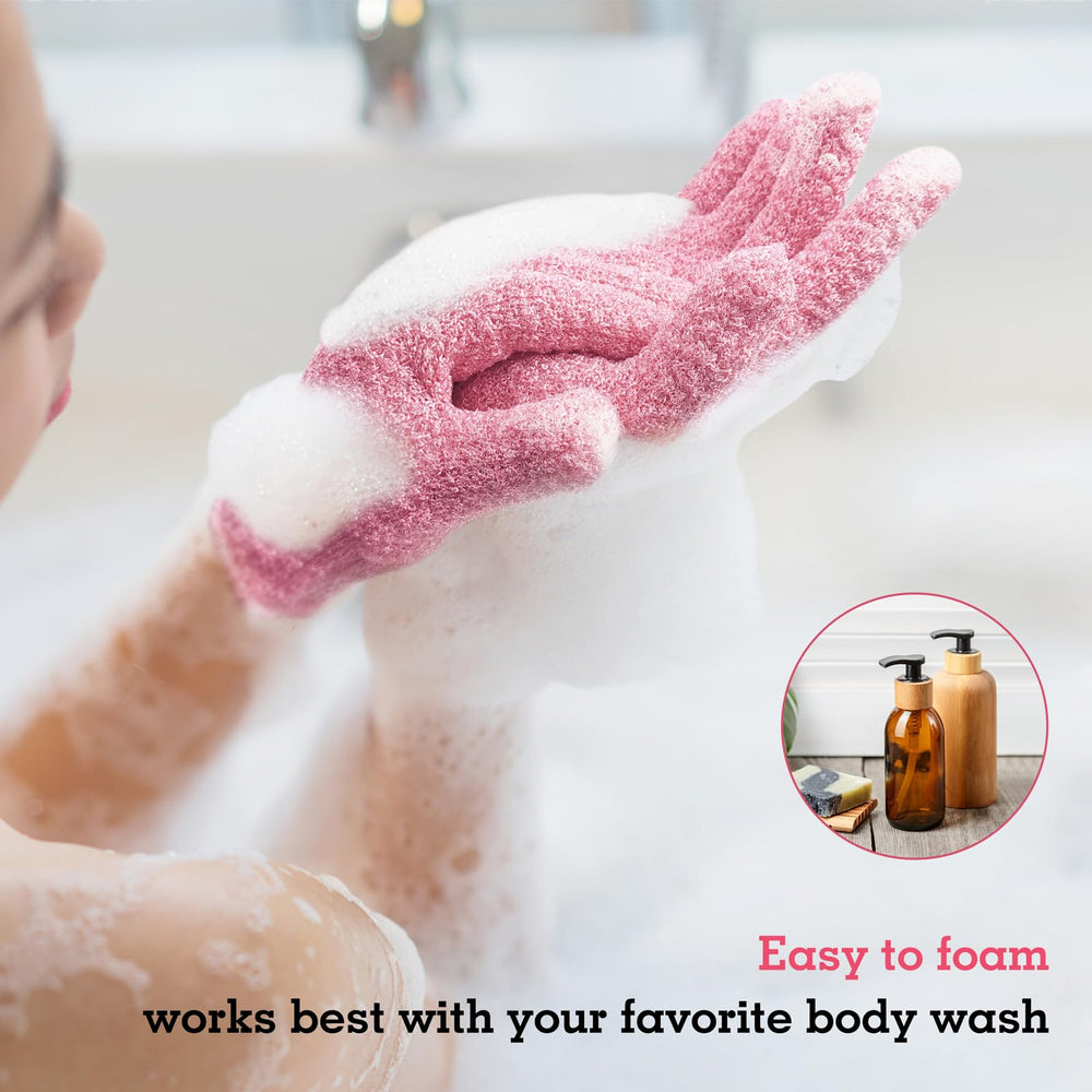 Evridwear guantes exfoliantes con correa, secado al aire sencillo.