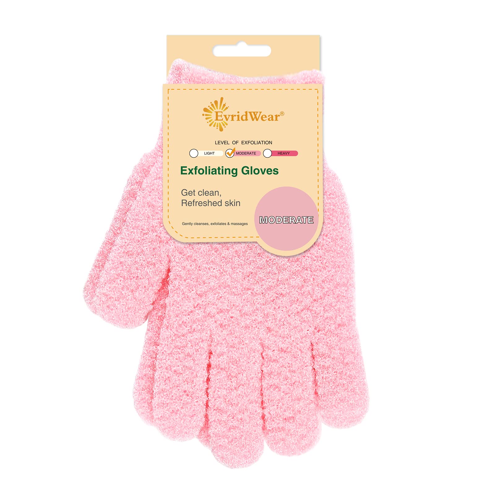 Evridwear guantes exfoliantes para ducha de nylon doble textura, piel más suave tras uso.