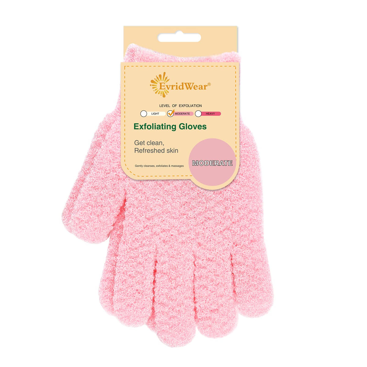 Evridwear guantes exfoliantes para ducha de nylon doble textura, piel más suave tras uso.