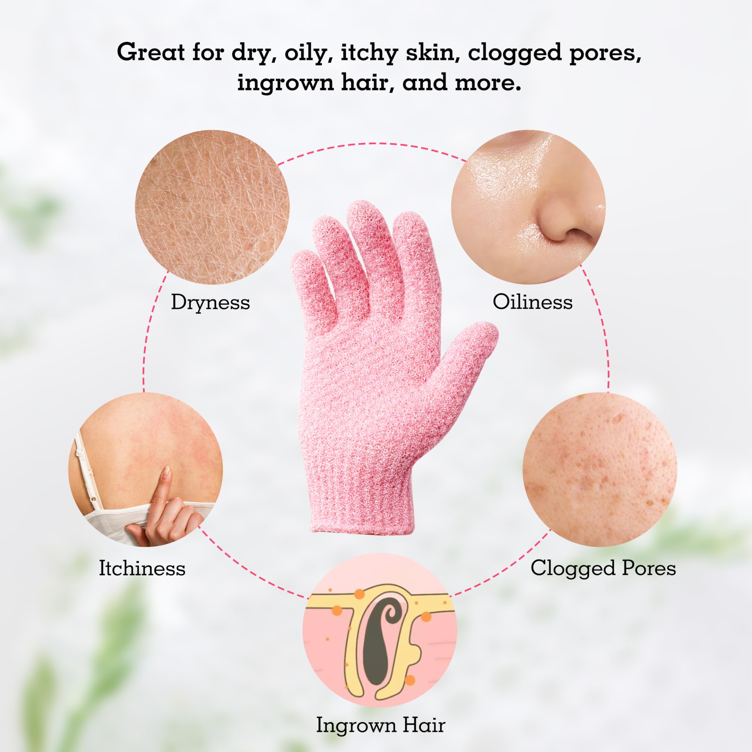 Evridwear guantes exfoliantes, niveles exfoliación para piel delicada a intensa