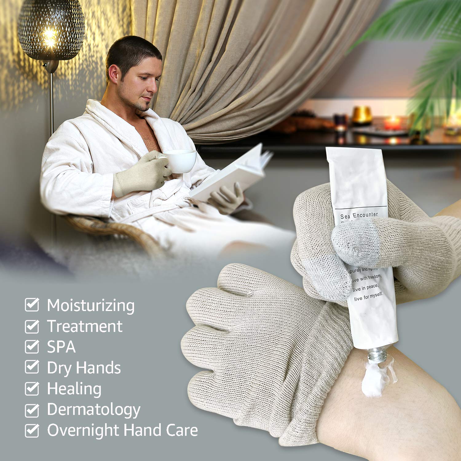 Guantes Evridwear para uso nocturno que cuidan la piel mientras descansas.