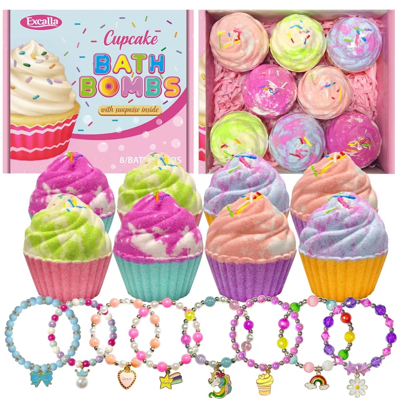 Excalla regalo ideal para fiestas o cumpleaños con bombas de baño para niñas.