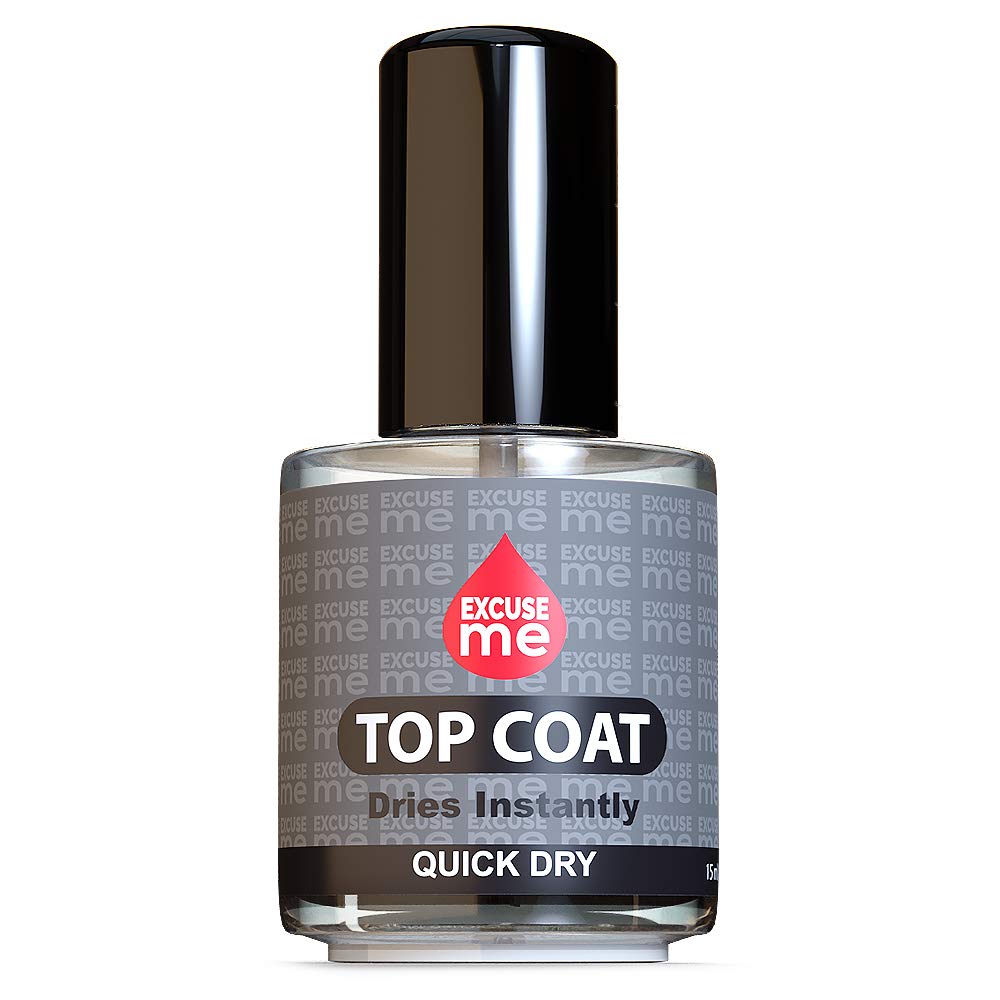 EXCUSE ME capa superior ofrece brillo intenso y acabado liso.