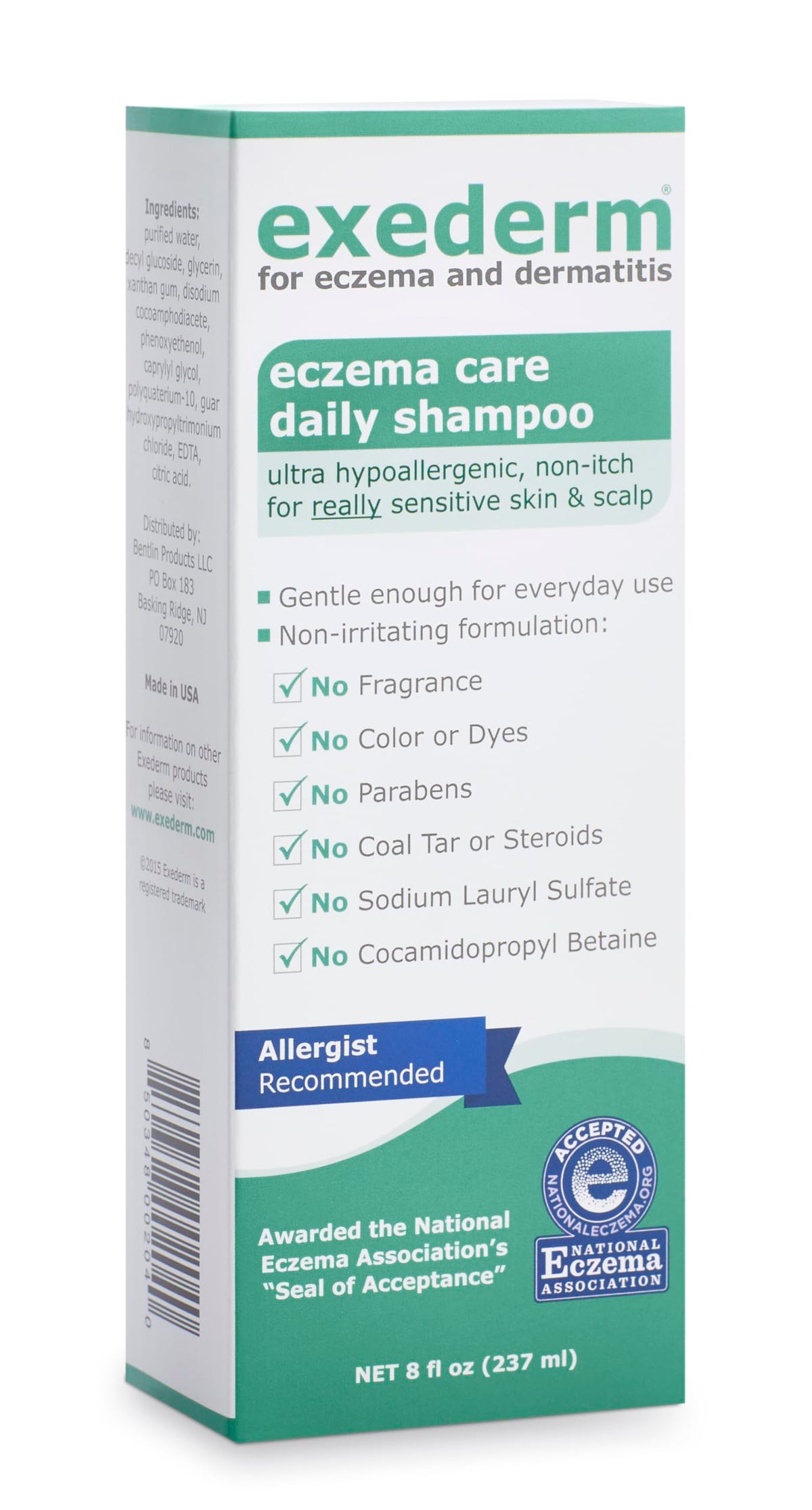 Exederm Champú sensible: aplicación suave para cuero cabelludo sensible