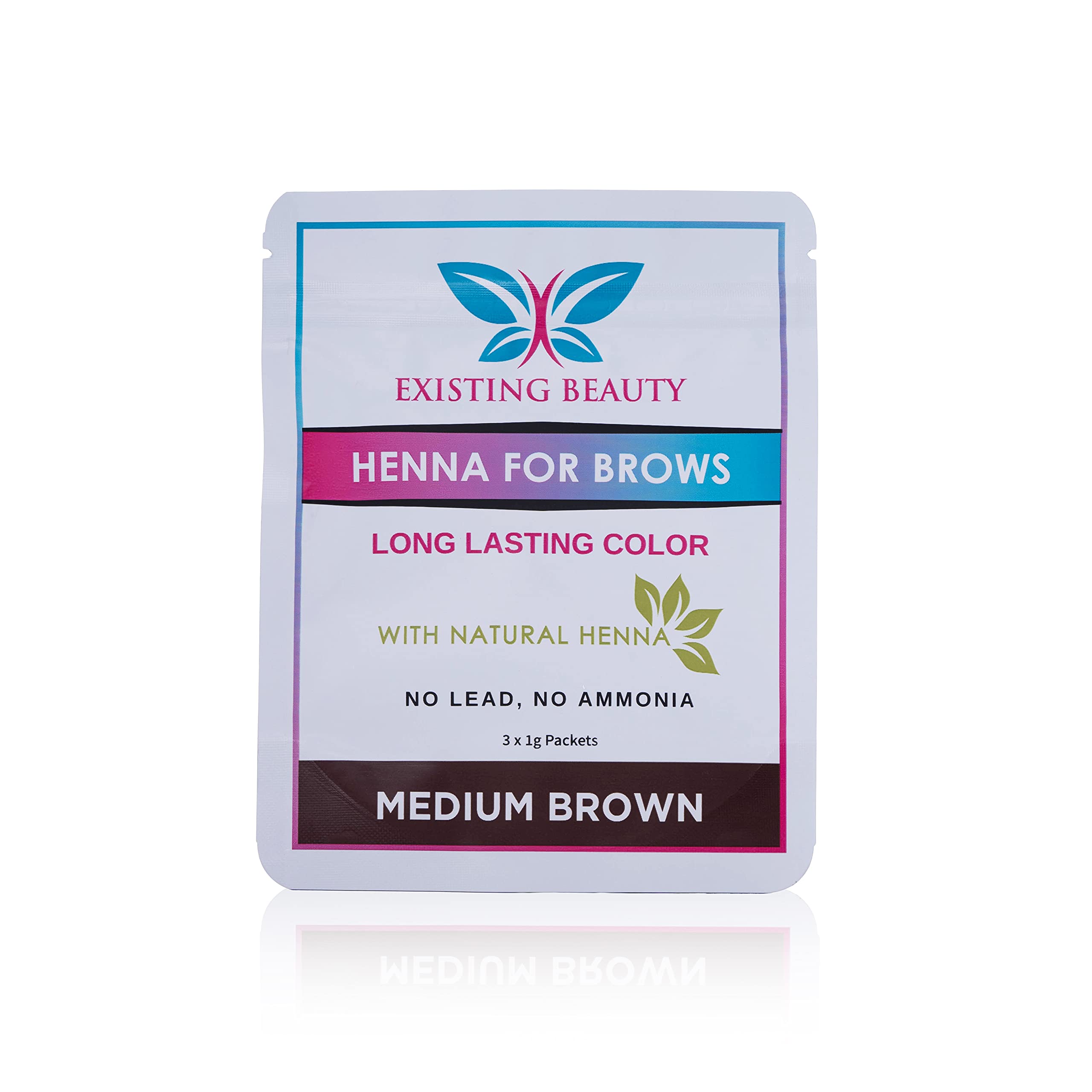 Existing Beauty henna cejas marron medio, diseño cómodo para estudio o uso domiciliario