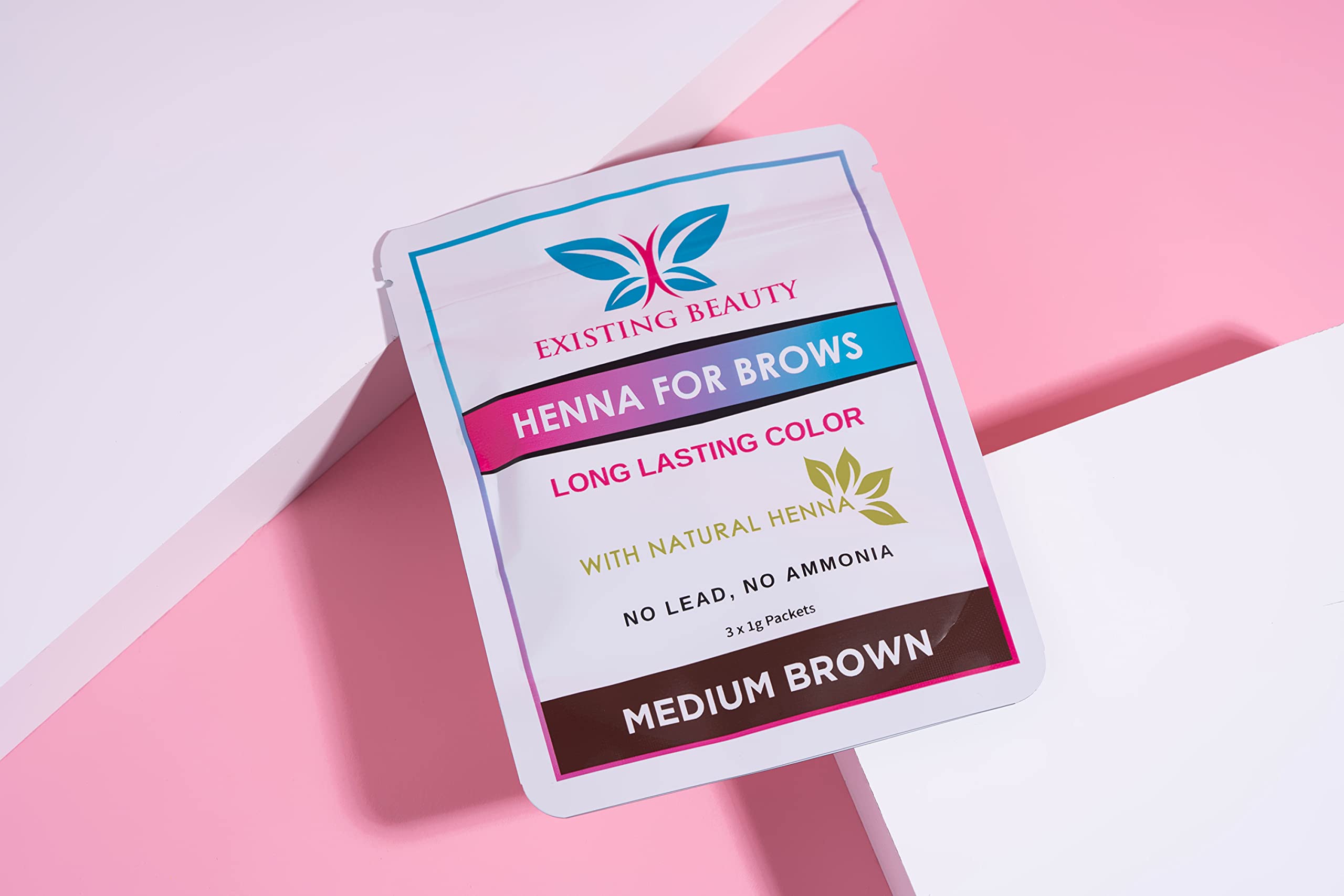 Existing Beauty henna cejas marron medio, kit profesional para resultados consistentes