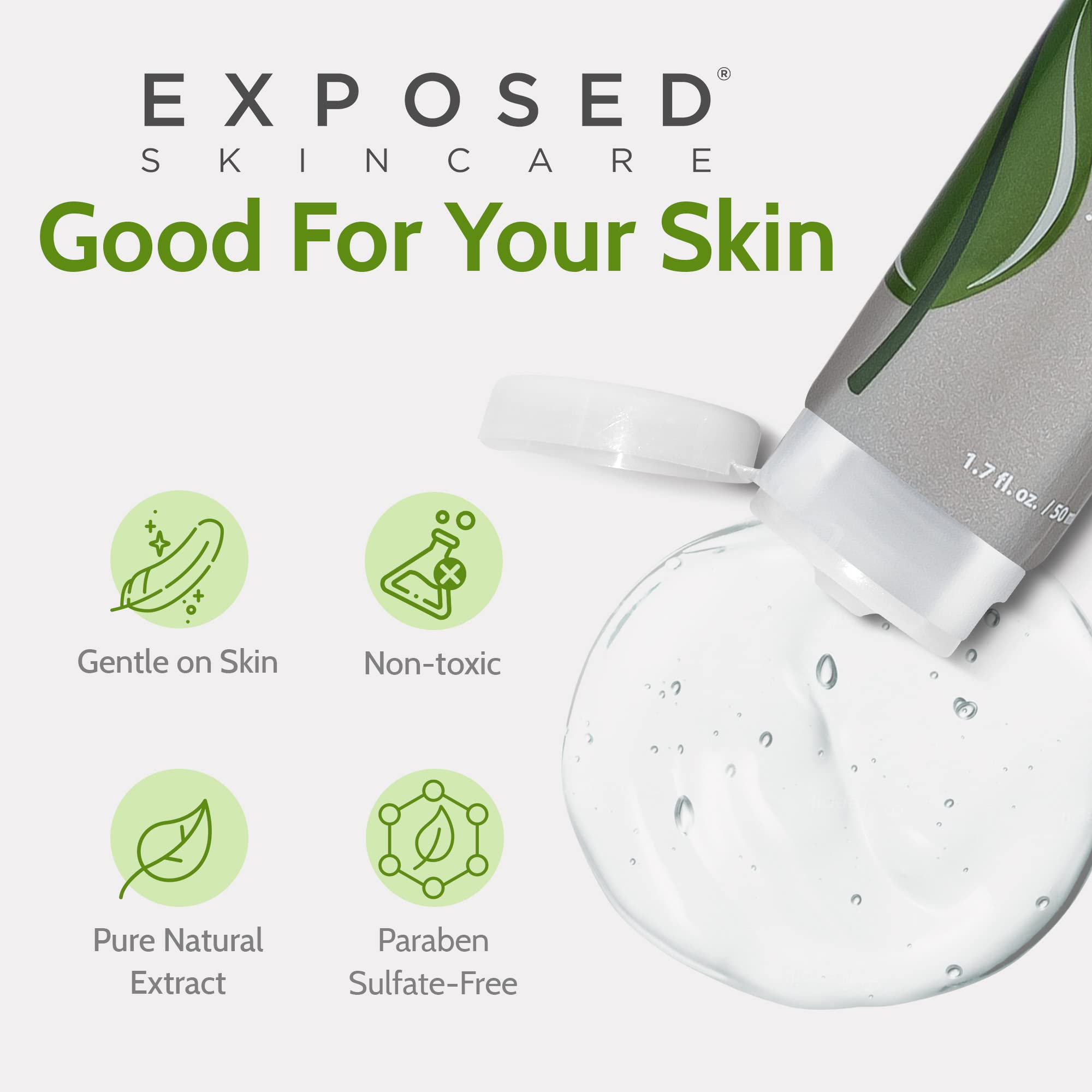 Exposed Skin Care sin-olor ofrece cuidado suave para piel sensible sin irritación.