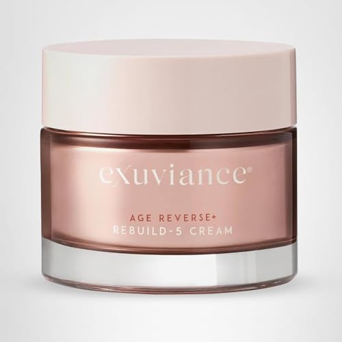 EXUVIANCE AGE REVERSE + Rebuild-5 crema para uso diario en rutina de cuidado facial.