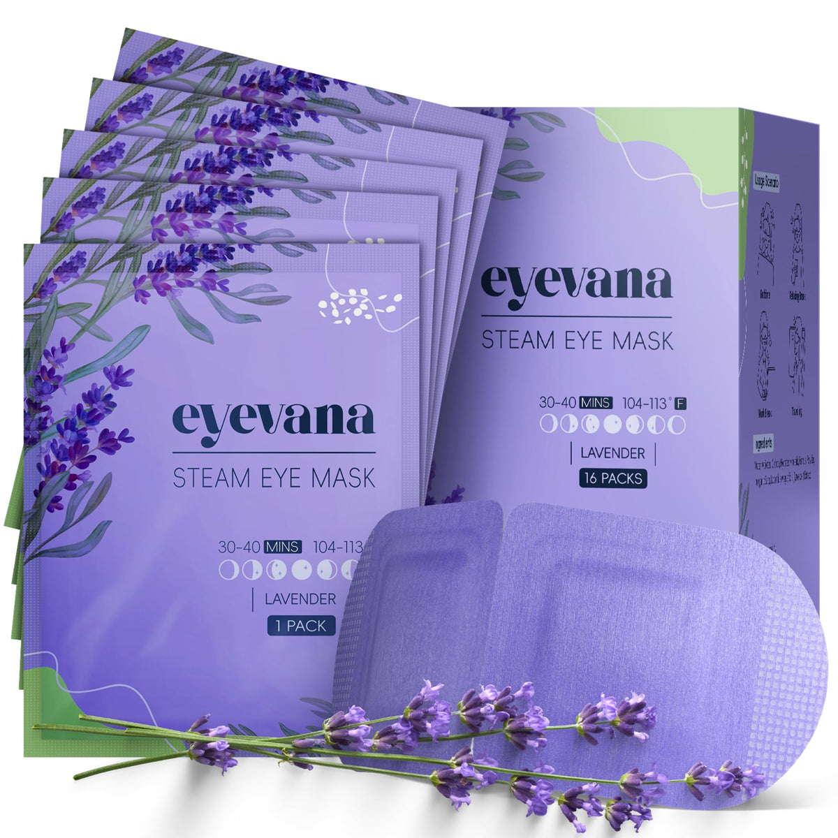 eyevana mascarilla ocular con vapor caliente para aliviar ojo cansado