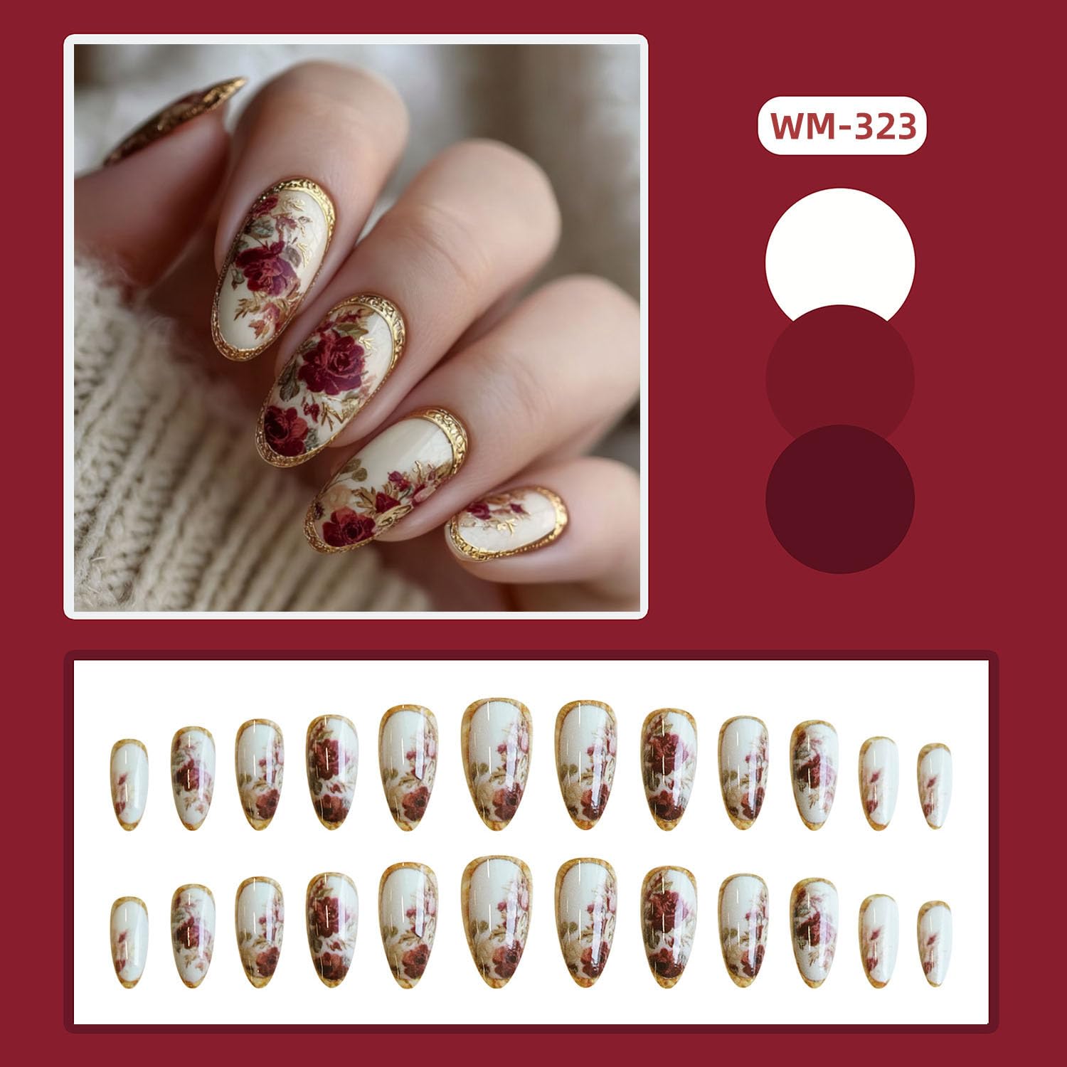 Uñas postizas EYZOTSF con 24 piezas y 12 tallas