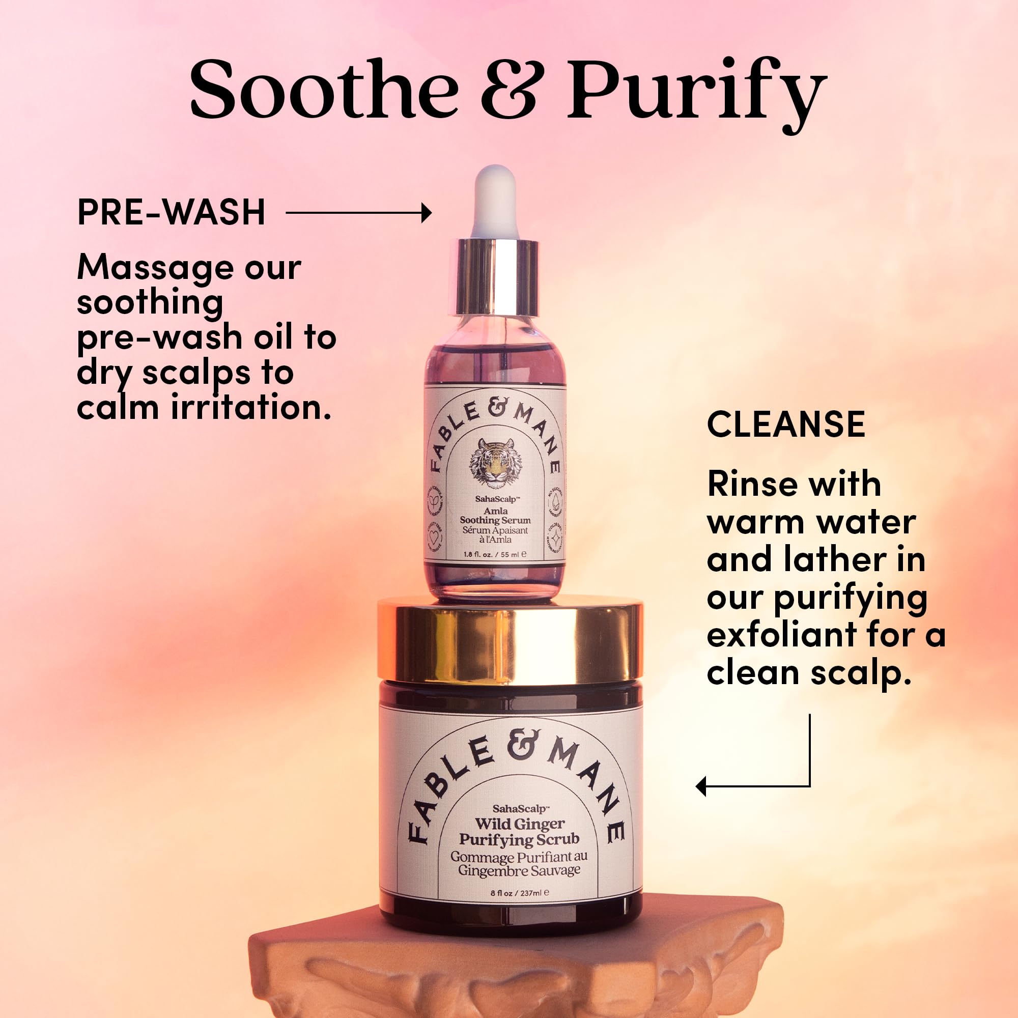Fable & Mane, suero amla, uso semanal para ritual capilar revitalizante.
