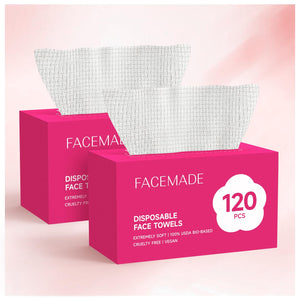 FACEMADE toallas faciales desechables, suaves y agradables para la piel.