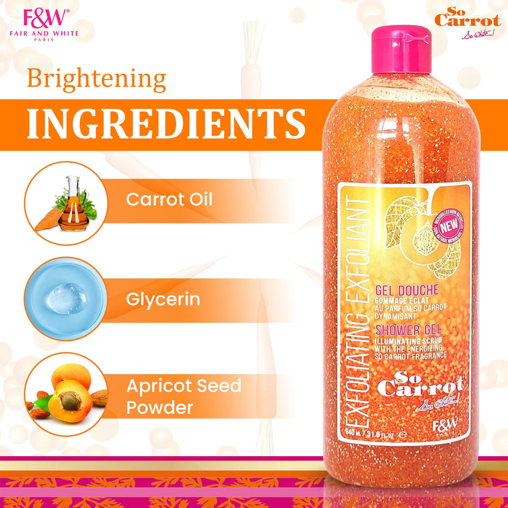 FAIR & WHITE So Carrot gel ducha espumoso, limpieza suave para la piel