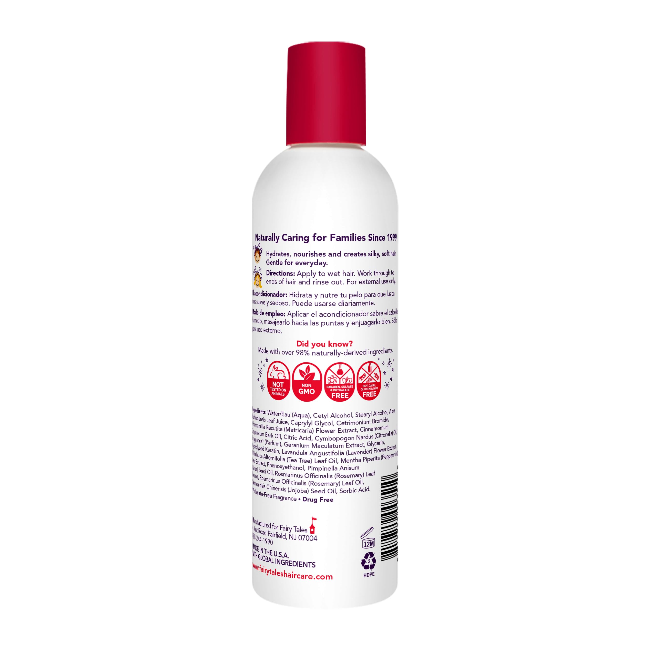 Fairy Tales Rosemary Repel, etiqueta del acondicionador para niños y aroma distintivo