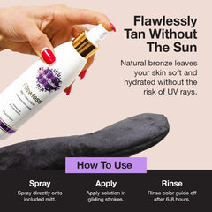 Fake Bake Flawless guía de color para una aplicación pareja.