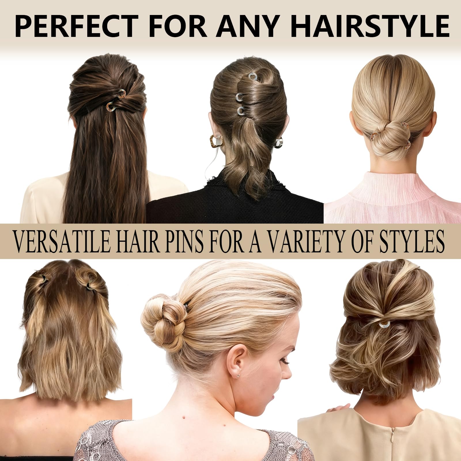 Fallinlocks pin tamaño variable para diferentes largos de cabello.