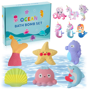 Bomba de baño FAMILON sirena 150 g burbujas y color vibrante para la hora del baño.