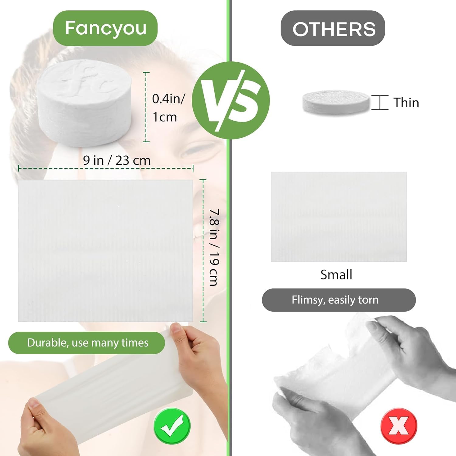 Toalla desmaquillante Fancyou, alta absorbencia para maquillaje.