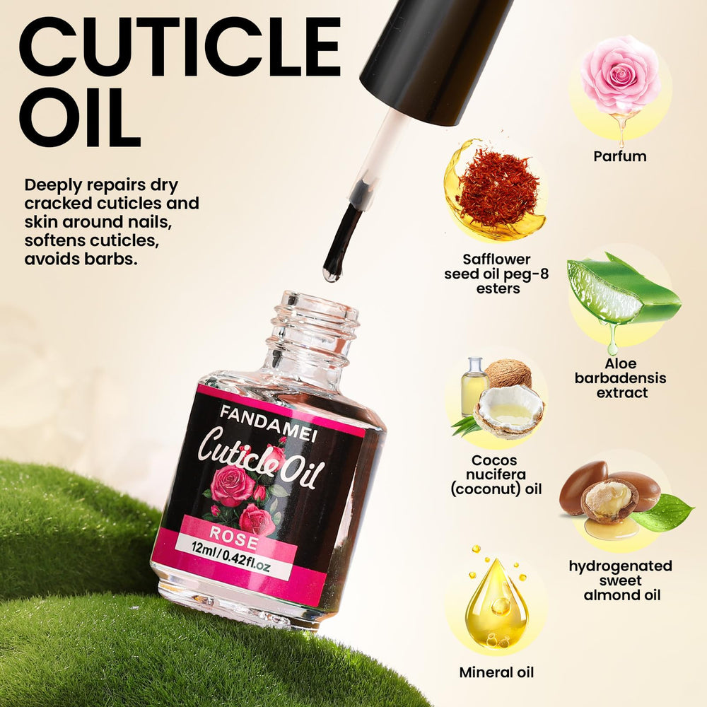 Aceite de cutícula rosa Fandamei hidrata y nutre diariamente