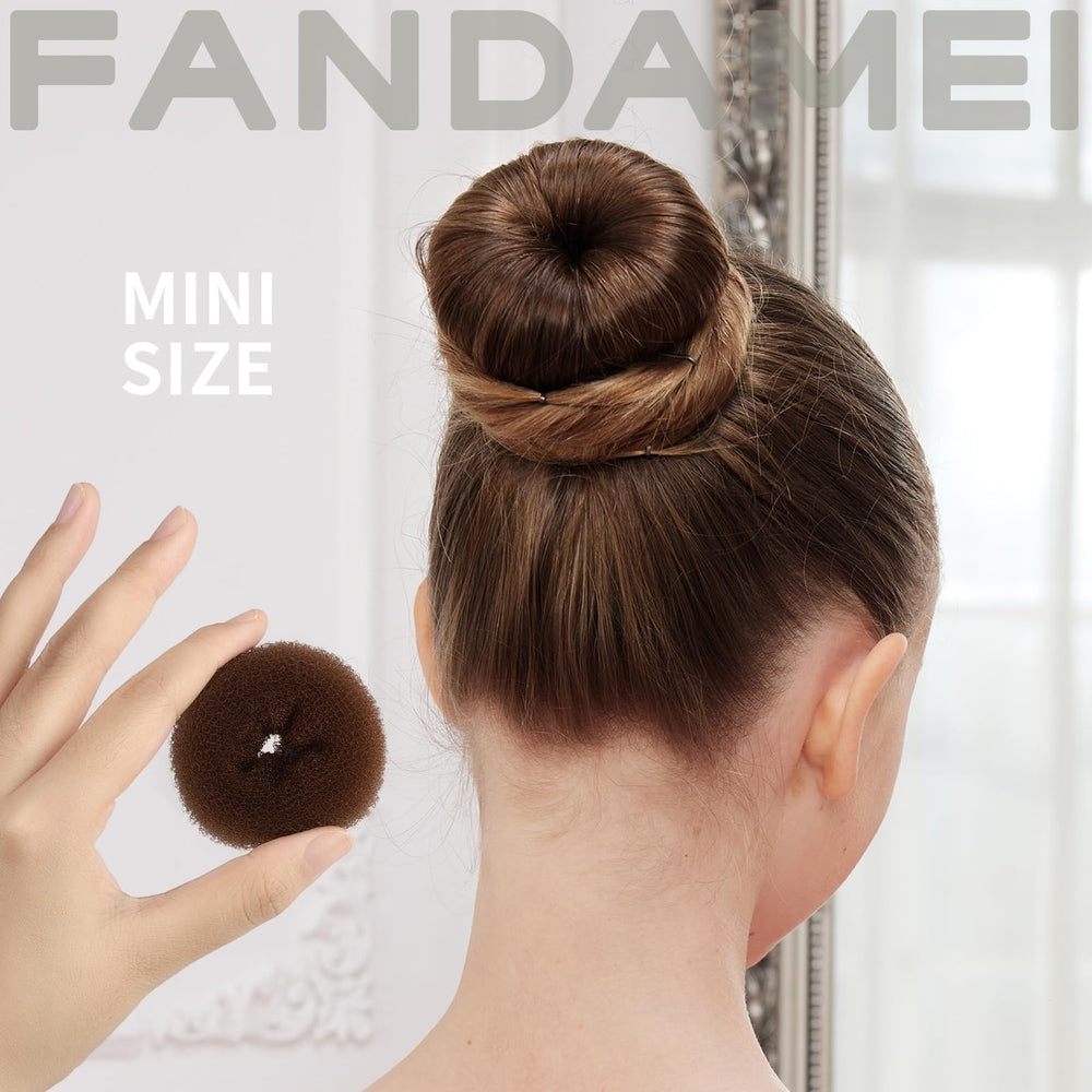 FANDAMEI donut pequeño cabello forma estable para niñas