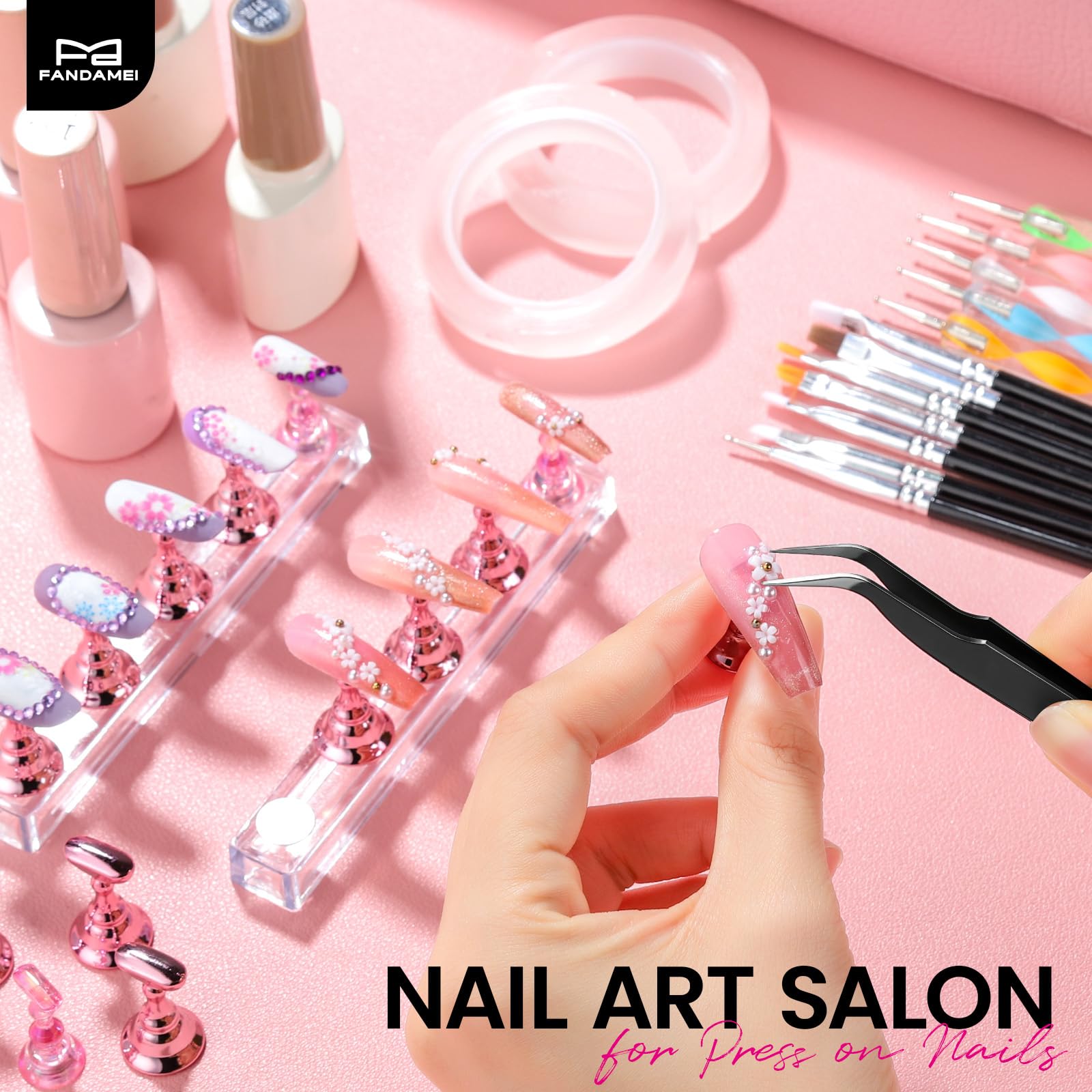 Kit completo de Fandamei con 20 piezas para diseños de uñas