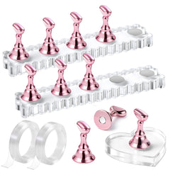 Fandamei: soportes para uñas 2-set con base magnética para practicar con estabilidad.