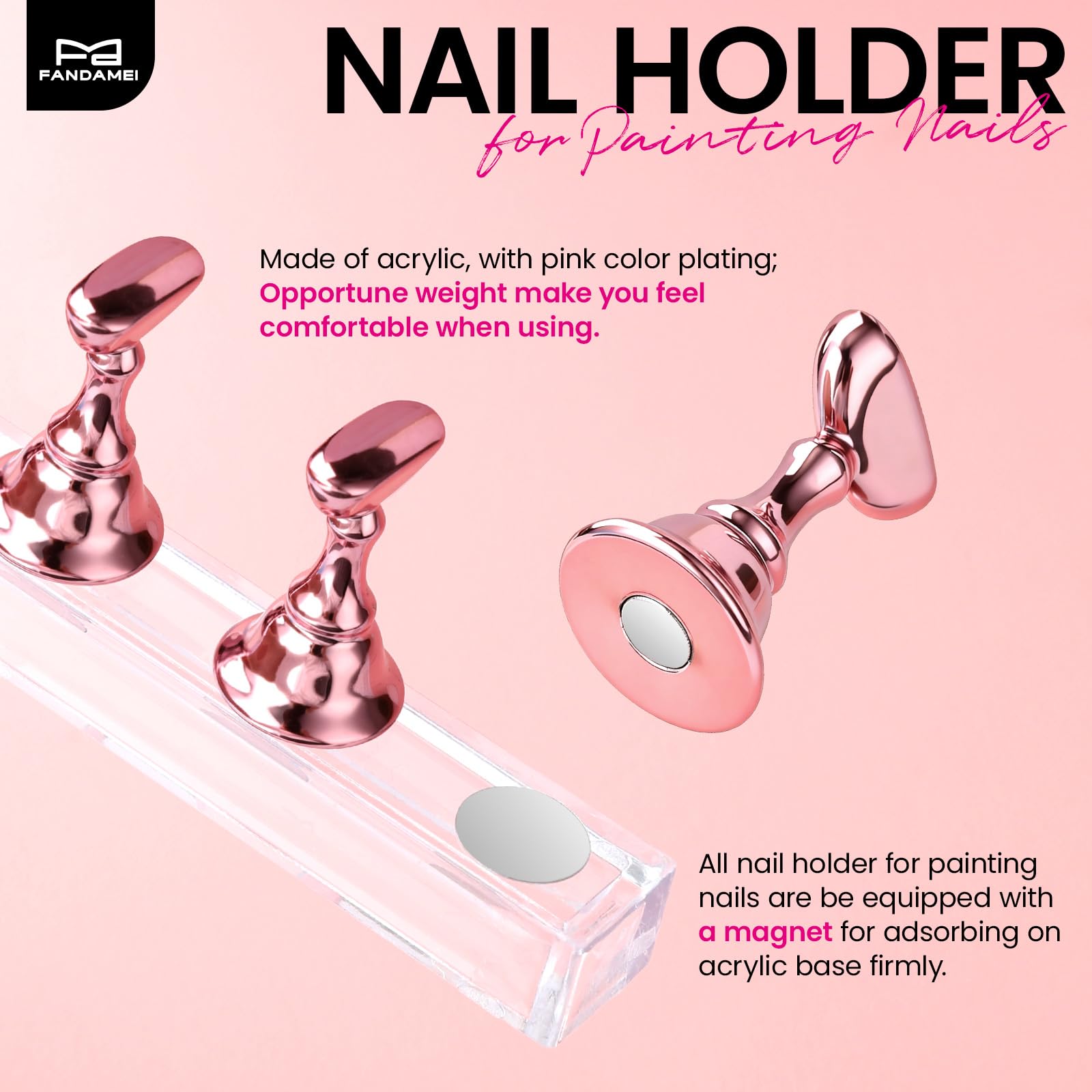 Soportes rosa AB pequeños de Fandamei para dedos pequeños