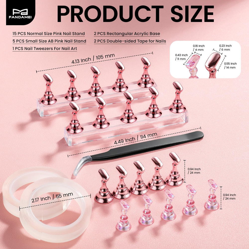 Soportes rosa normales de Fandamei para uñas postizas