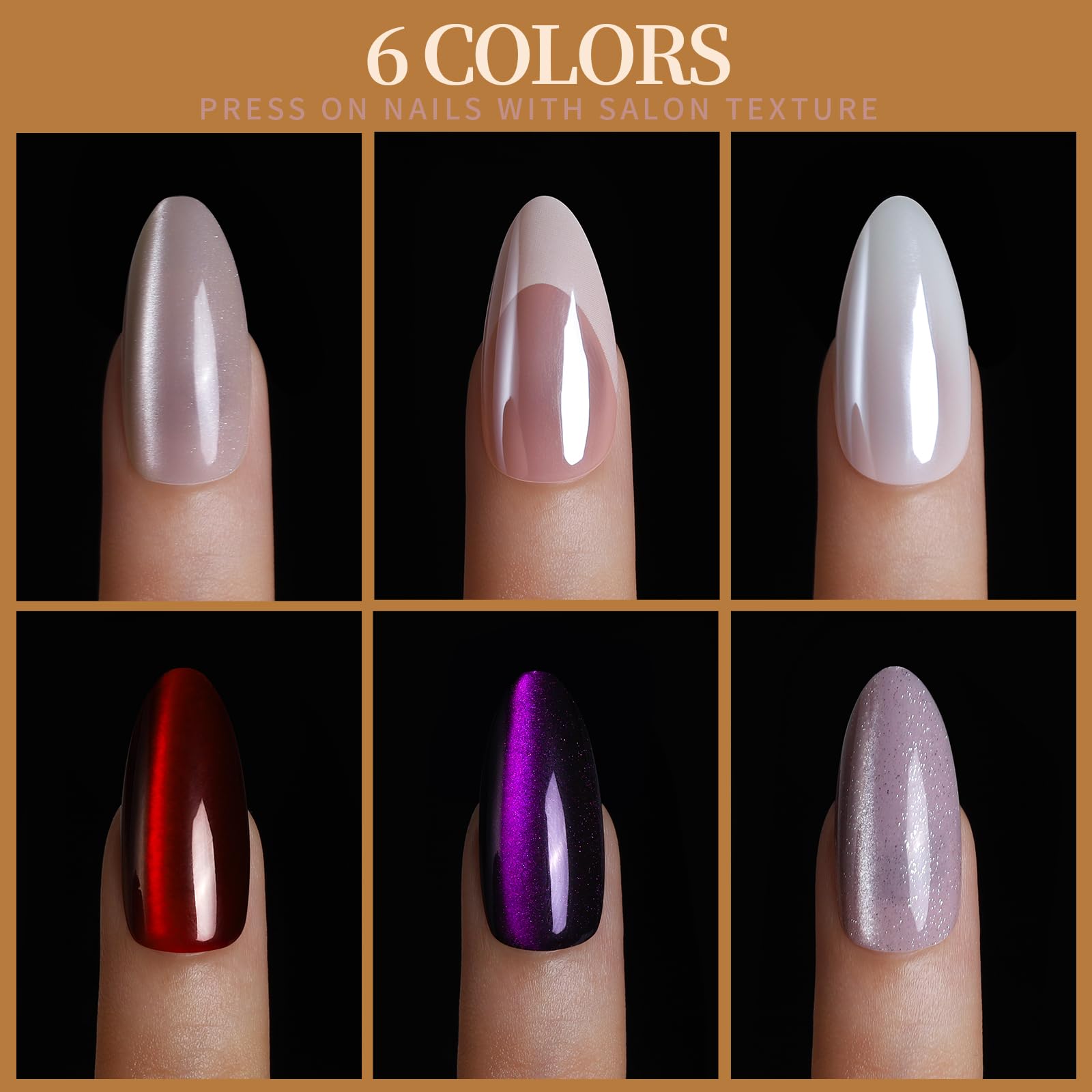 Fandamei uñas ojo de gato rosa con brillo diamante para uso diario.