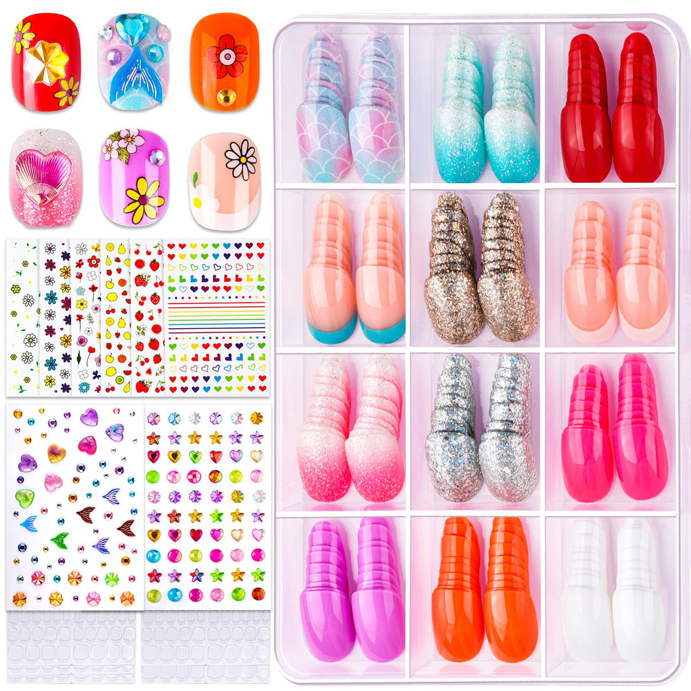 Uñas FANDAMEI con 12 estilos brillantes para looks divertidos.