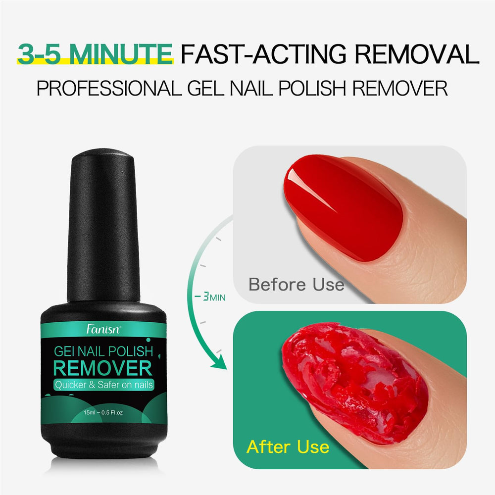 Fanisn gel remover rápido 3-5 minutos para uñas