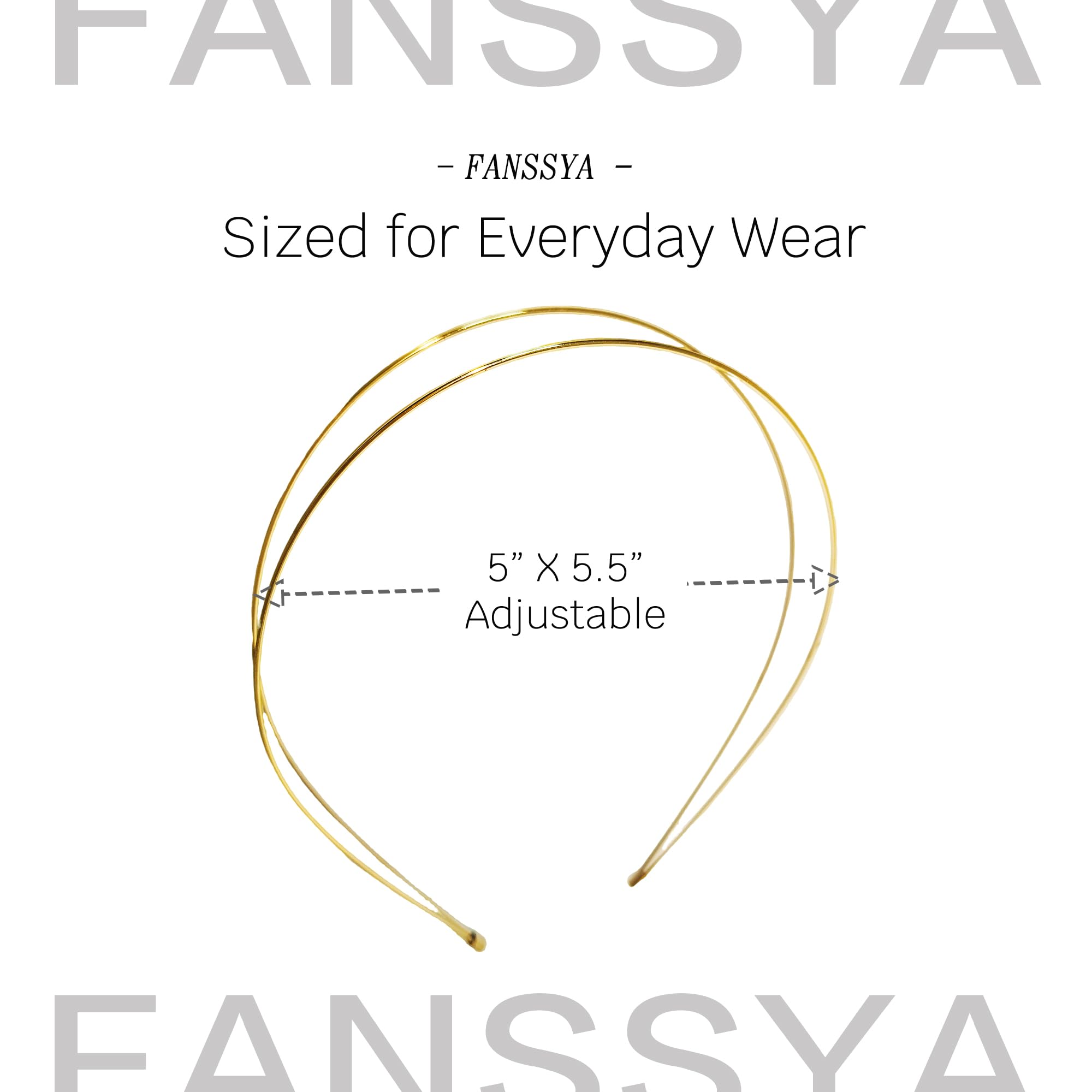 FANSSYA diadema dorada, regalo elegante para mujer amante de la moda.