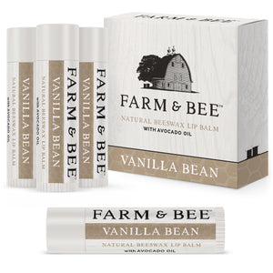 Farm & Bee bálsamo labial en envase vainilla para hidratación prolongada