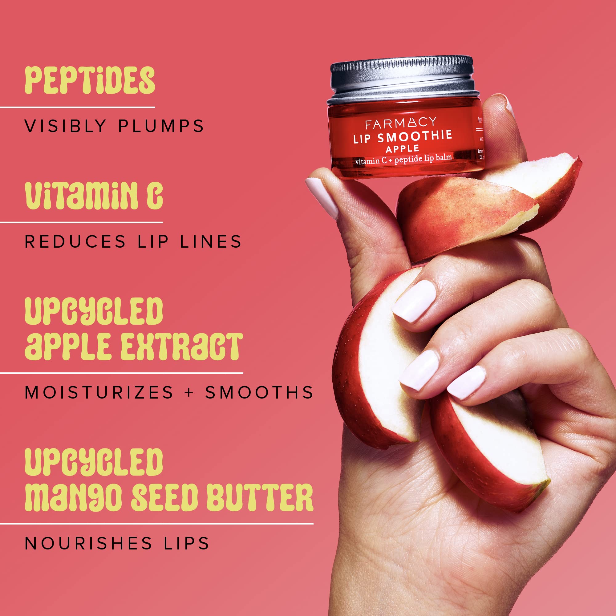 Farmacy bálsamo con manteca de karité y vitamina C suaviza labios.