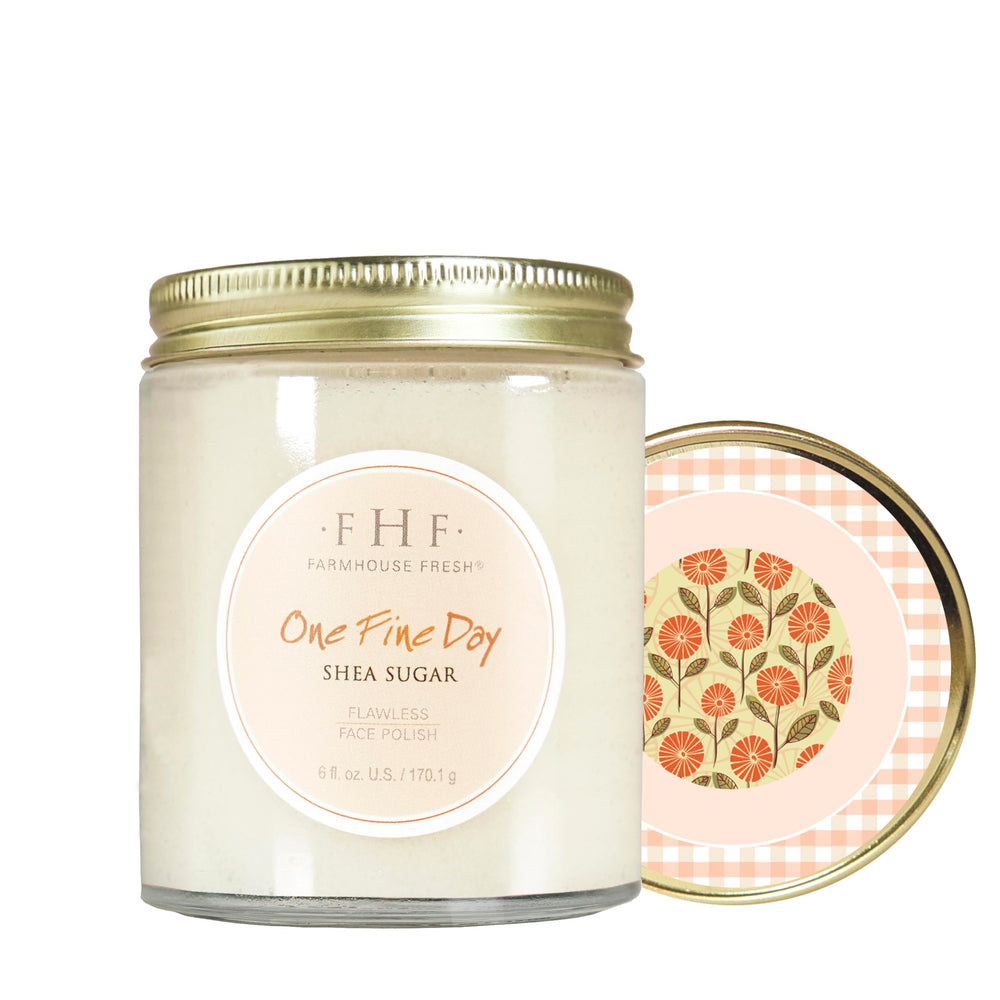 FarmHouse Fresh exfoliante facial con azúcar y manteca de karité, mejora la textura de la piel