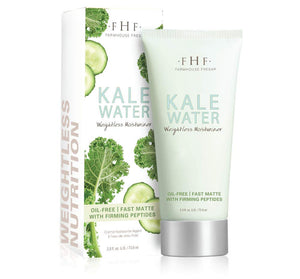 FarmHouse Fresh Kale Water Weightless Moisturizer, frasco, hidratación ligera sin grasa para piel normal a grasa.