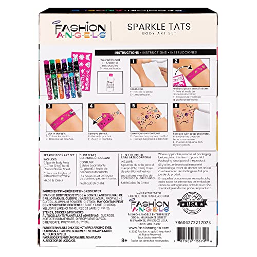 Fashion Angels Sparkle Tats: diseños en la piel con tinta no tóxica y brillante