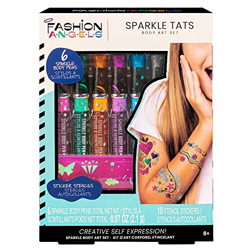 Fashion Angels Sparkle Tats: plantillas adhesivas para crear diseños rápidos y divertidos