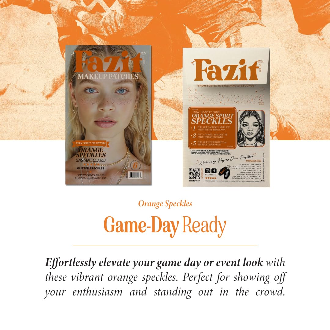 Parches de rostro Fazit para looks con destellos naranjas