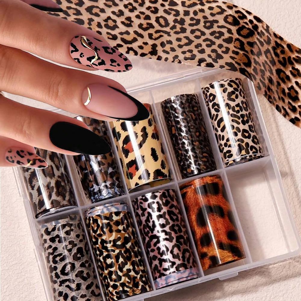 FBABFBUO Estampado serpiente en uñas, opción elegante y fácil de aplicar.