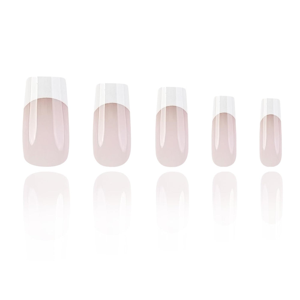 FBABFBUO uñas Frances blanco con diseño artístico para manicura casera