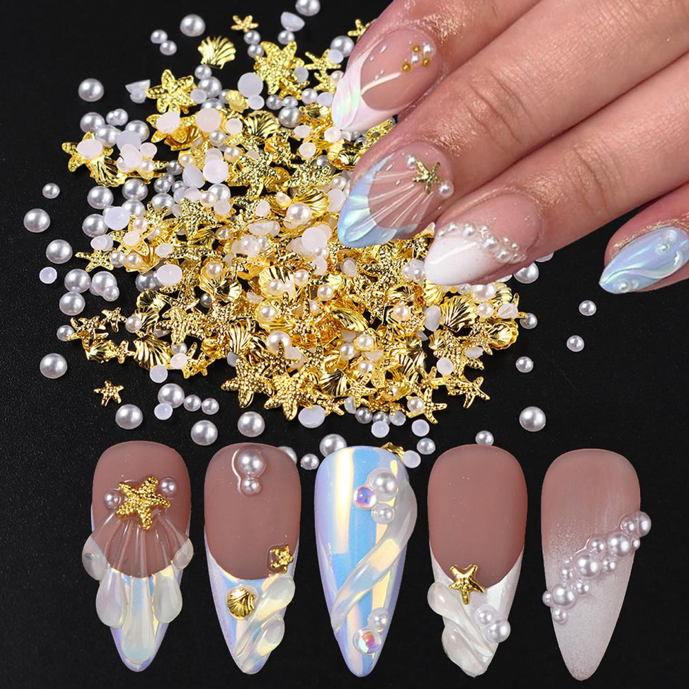 Accesorios para uñas FDSQHSA diseño playa con brillo duradero