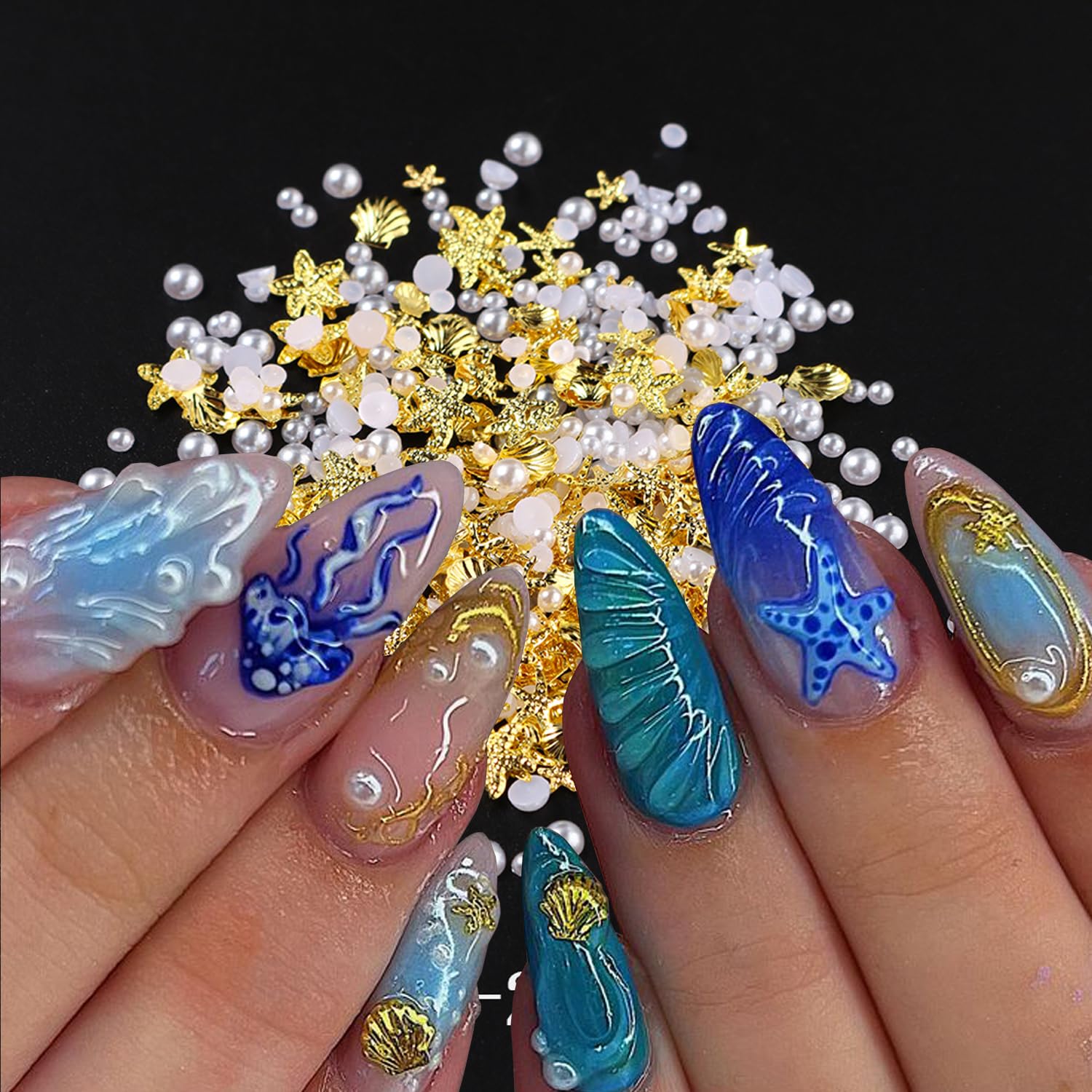 Adorno dorado para uñas FDSQHSA perfecto para fiestas y vacaciones