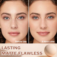 FeiCuiYun polvo compacto-acabado-mate-natural: acabado suave y natural para uso diario.
