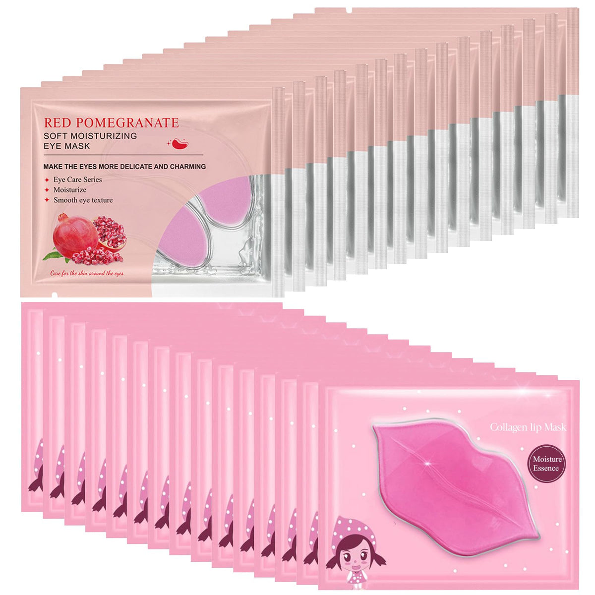 Mascarillas labiales Felico cristal con colágeno para hidratación profunda.