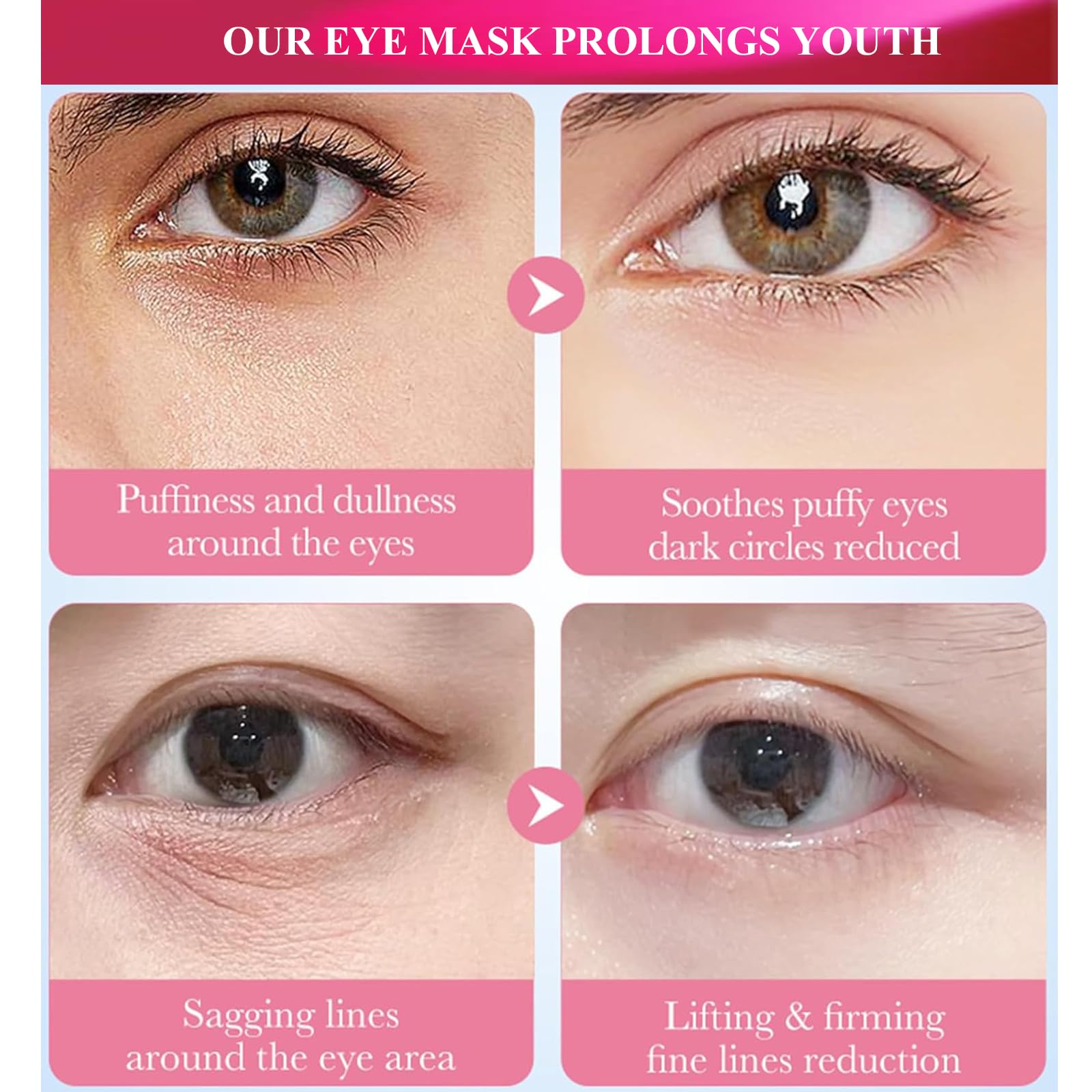 Parches oculares Felico cristal granada para revitalizar la piel de contorno.