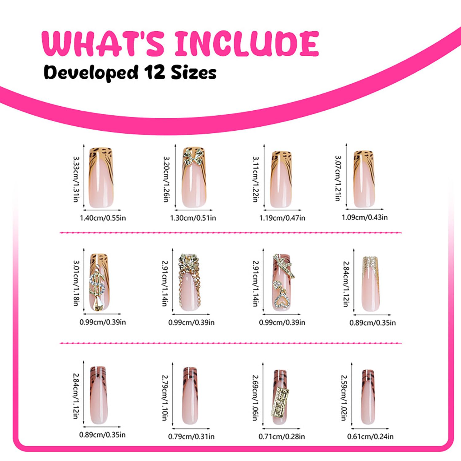 Diseños con cristales y charms para toque personalizado en las uñas FIEONCIY.